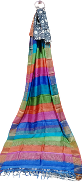 Tussar silk handblock print saree
